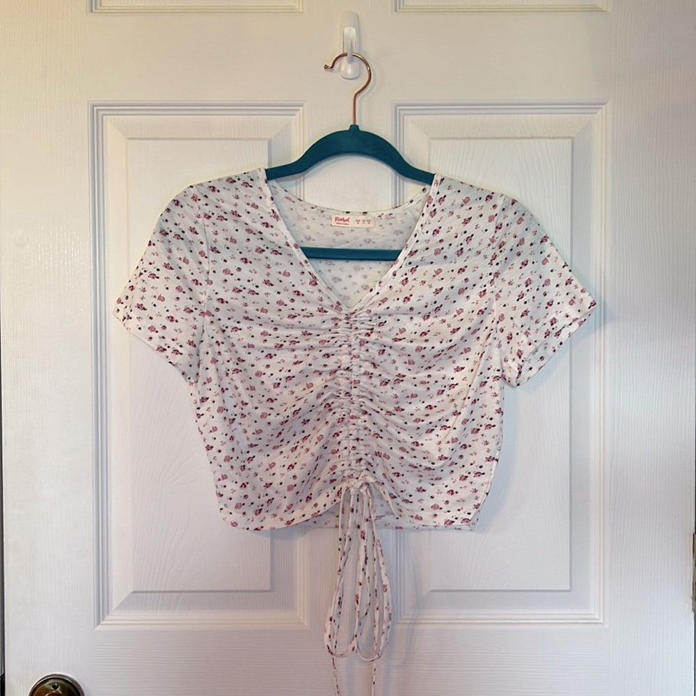 White floral crop top